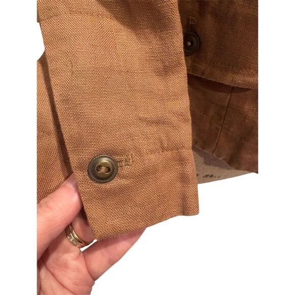 Nicole by Nicole Miller Women's Blazer L Brown Linen Mid-Length Casual - Picture 4 of 10